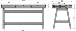 WOOOD Schreibtisch »Nikki aus Kiefernholz lackiert, zwei Schubladen 140x62x75 cm« Schubladen mit Metallführung, offenes Mittelfach, gebürstet Oberfläche