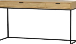 WOOOD Schreibtisch »Silas FSC®-Eschenholz massiv mit Metallgestell H 75 x B 140 x T 44 cm« Tragkraft Deckfläche 35 kg, kratz- und hitzebeständige Oberfläche