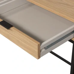 WOOOD Schreibtisch »Silas FSC®-Eschenholz massiv mit Metallgestell H 75 x B 140 x T 44 cm« Tragkraft Deckfläche 35 kg, kratz- und hitzebeständige Oberfläche