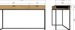 WOOOD Schreibtisch »Silas FSC®-Eschenholz massiv mit Metallgestell H 75 x B 140 x T 44 cm« Tragkraft Deckfläche 35 kg, kratz- und hitzebeständige Oberfläche