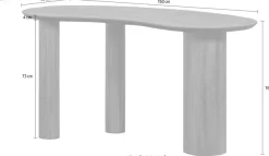 WOOOD Schreibtisch »Sun aus Teakholz mit organischer Form und Standfuß 150x62x76 cm« Einfach zu montieren, sichtbare Maserung