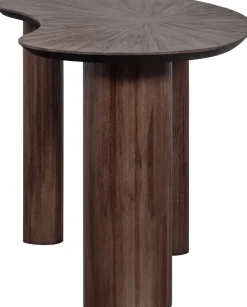 WOOOD Schreibtisch »Sun aus Teakholz mit organischer Form und Standfuß 150x62x76 cm« Einfach zu montieren, sichtbare Maserung