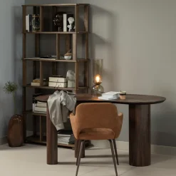 WOOOD Schreibtisch »Sun aus Teakholz mit organischer Form und Standfuß 150x62x76 cm« Einfach zu montieren, sichtbare Maserung