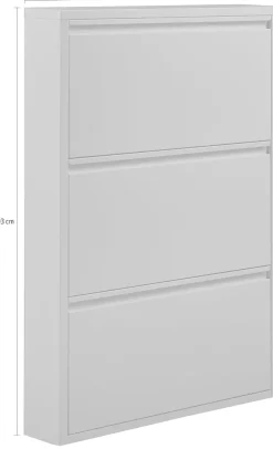 WOOOD Schuhschrank »Metall pulverbeschichtet mit Griffleiste H 103 x B 66 x T 16 cm« Tragkraft 20 kg pro Fach, pfleigleicht, einfach zu montierbar