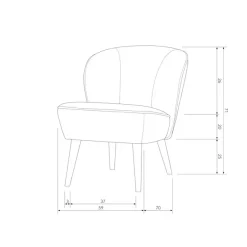 WOOOD Sessel »Sara Bezug mit Birkenholzbeinen, mittlere Sitzhöhe, H71 x B59 x T70 cm« Melange bezug ,Tragkraft 90 kg, Hohe Verschleißfestigkeit