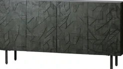 WOOOD Sideboard »Counter mit Massivmangoholz und gefrästen Türen B 160 x T 40 x H 83 cm« Tragkraft 10 kg pro Einlegeboden, Dämpfung Funktion
