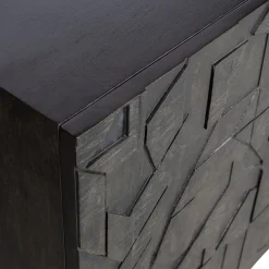 WOOOD Sideboard »Counter mit Massivmangoholz und gefrästen Türen B 160 x T 40 x H 83 cm« Tragkraft 10 kg pro Einlegeboden, Dämpfung Funktion