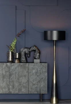 WOOOD Sideboard »Counter mit Massivmangoholz und gefrästen Türen B 160 x T 40 x H 83 cm« Tragkraft 10 kg pro Einlegeboden, Dämpfung Funktion