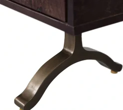 WOOOD Sideboard »Draw mit Massivmangoholz und 3D-Türmuster B 180 x T 40 x H 70 cm« 2 Kabelöffnungen, Tragkraft Deckplatte 35 kg, einfach zu montieren