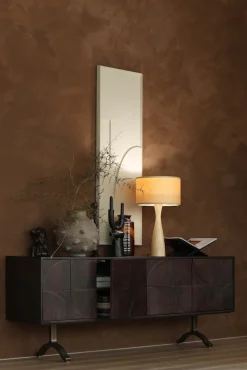 WOOOD Sideboard »Draw mit Massivmangoholz und 3D-Türmuster B 180 x T 40 x H 70 cm« 2 Kabelöffnungen, Tragkraft Deckplatte 35 kg, einfach zu montieren