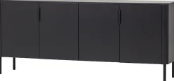 WOOOD Sideboard »Gunnar mit FSC®-Mix Massivkiefer subtile Griffmulden 201 x 44 x 85 cm« Tragkraft 20 kg pro Einlegeboden, wasserbasierter Schutzlack,