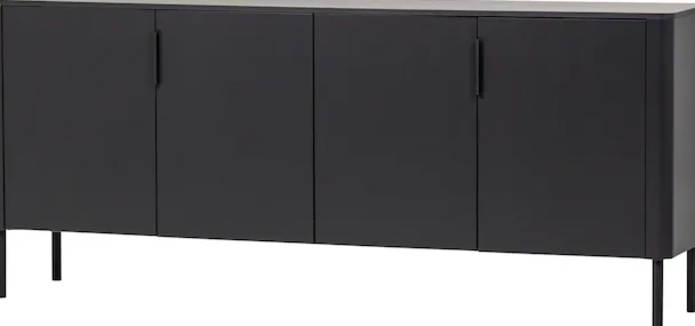 WOOOD Sideboard »Gunnar mit FSC®-Mix Massivkiefer subtile Griffmulden 201 x 44 x 85 cm« Tragkraft 20 kg pro Einlegeboden, wasserbasierter Schutzlack,
