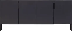 WOOOD Sideboard »Gunnar mit FSC®-Mix Massivkiefer subtile Griffmulden 201 x 44 x 85 cm« Tragkraft 20 kg pro Einlegeboden, wasserbasierter Schutzlack,