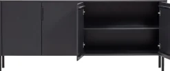 WOOOD Sideboard »Gunnar mit FSC®-Mix Massivkiefer subtile Griffmulden 201 x 44 x 85 cm« Tragkraft 20 kg pro Einlegeboden, wasserbasierter Schutzlack,