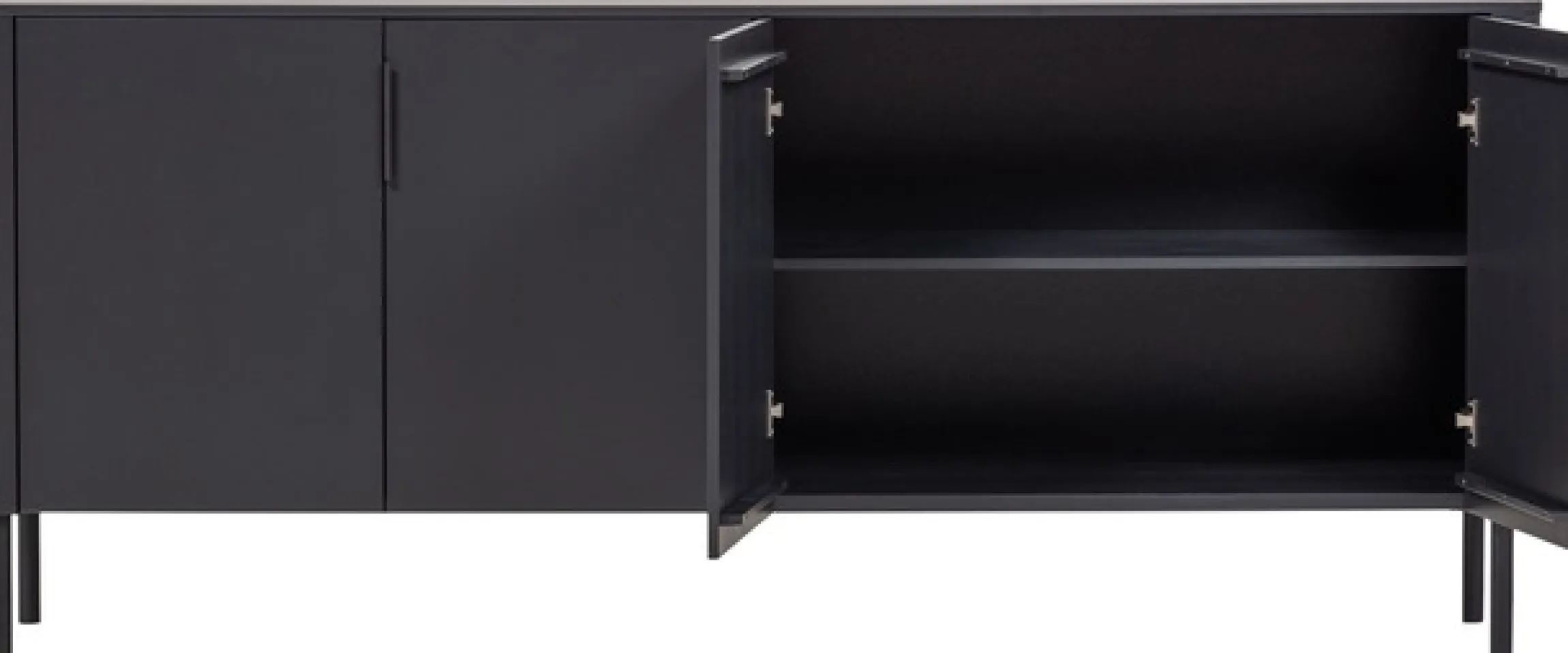 WOOOD Sideboard »Gunnar mit FSC®-Mix Massivkiefer subtile Griffmulden 201 x 44 x 85 cm« Tragkraft 20 kg pro Einlegeboden, wasserbasierter Schutzlack,