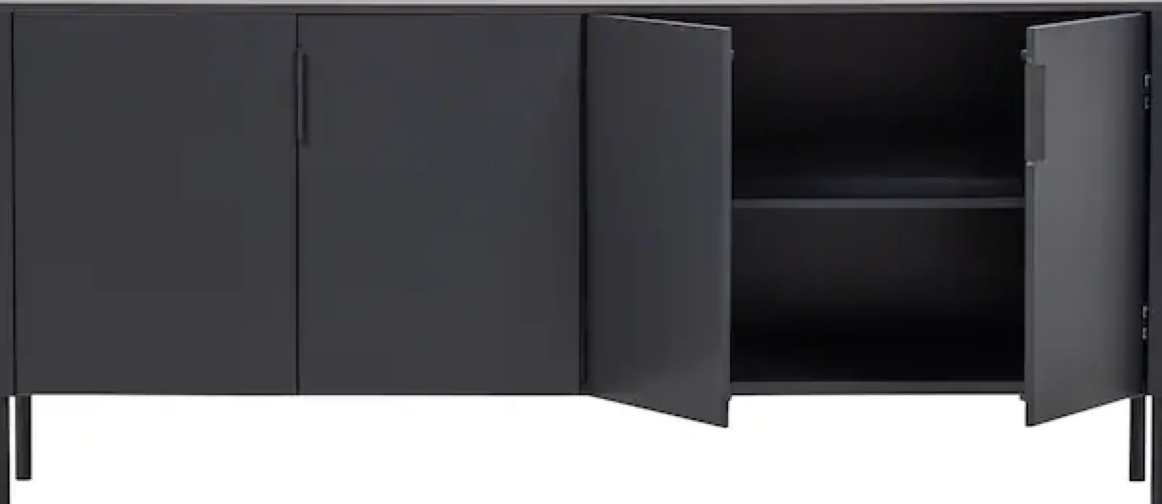WOOOD Sideboard »Gunnar mit FSC®-Mix Massivkiefer subtile Griffmulden 201 x 44 x 85 cm« Tragkraft 20 kg pro Einlegeboden, wasserbasierter Schutzlack,