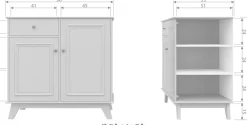 WOOOD Sideboard »Lily FSC®-Kiefernholz mit Metallknöpfe, H 93 x B 98 x T 55 cm« Schutzlackierte Oberfläche, kombinierbar mit Lily-Serie, pfleigleicht