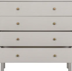 WOOOD Sideboard »Madu Kiefernholz mit Metallknöpfen H 91 x B 94 x T 52 cm« Tragkraft 10 kg pro Schublade, Schutzlackierte Kiefernholzoberfläche