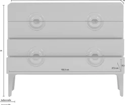 WOOOD Sideboard »Merge mit Eukalyptusholz und Dämpfung Funktion B 110 x T 44 x H 89 cm« Tragkraft 150 kg, vollständig montiert geliefert, sichtbare Maserung