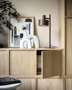 WOOOD Sideboard »Modulair mit Druckmechanismus und Eichenfurnier B 77 x T 40 x H 44 cm« Tragkraft 15 kg pro Einlegeboden, einfach zu montieren