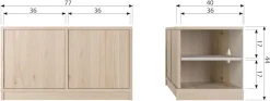 WOOOD Sideboard »Modulair mit Druckmechanismus und Eichenfurnier B 77 x T 40 x H 44 cm« Tragkraft 15 kg pro Einlegeboden, einfach zu montieren