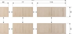 WOOOD Sideboard »Modulair mit Druckmechanismus und Eichenfurnier B 77 x T 40 x H 44 cm« Tragkraft 15 kg pro Einlegeboden, einfach zu montieren