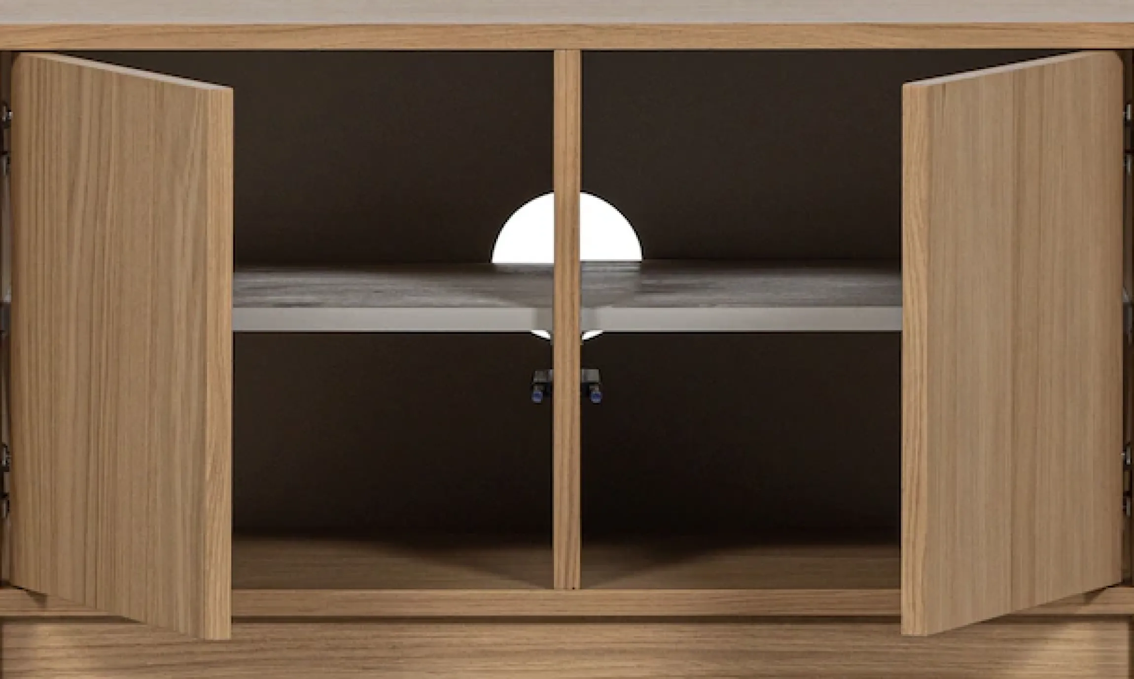 WOOOD Sideboard »Modulair mit Druckmechanismus und Eichenfurnier B 77 x T 40 x H 44 cm« Tragkraft 15 kg pro Einlegeboden, einfach zu montieren