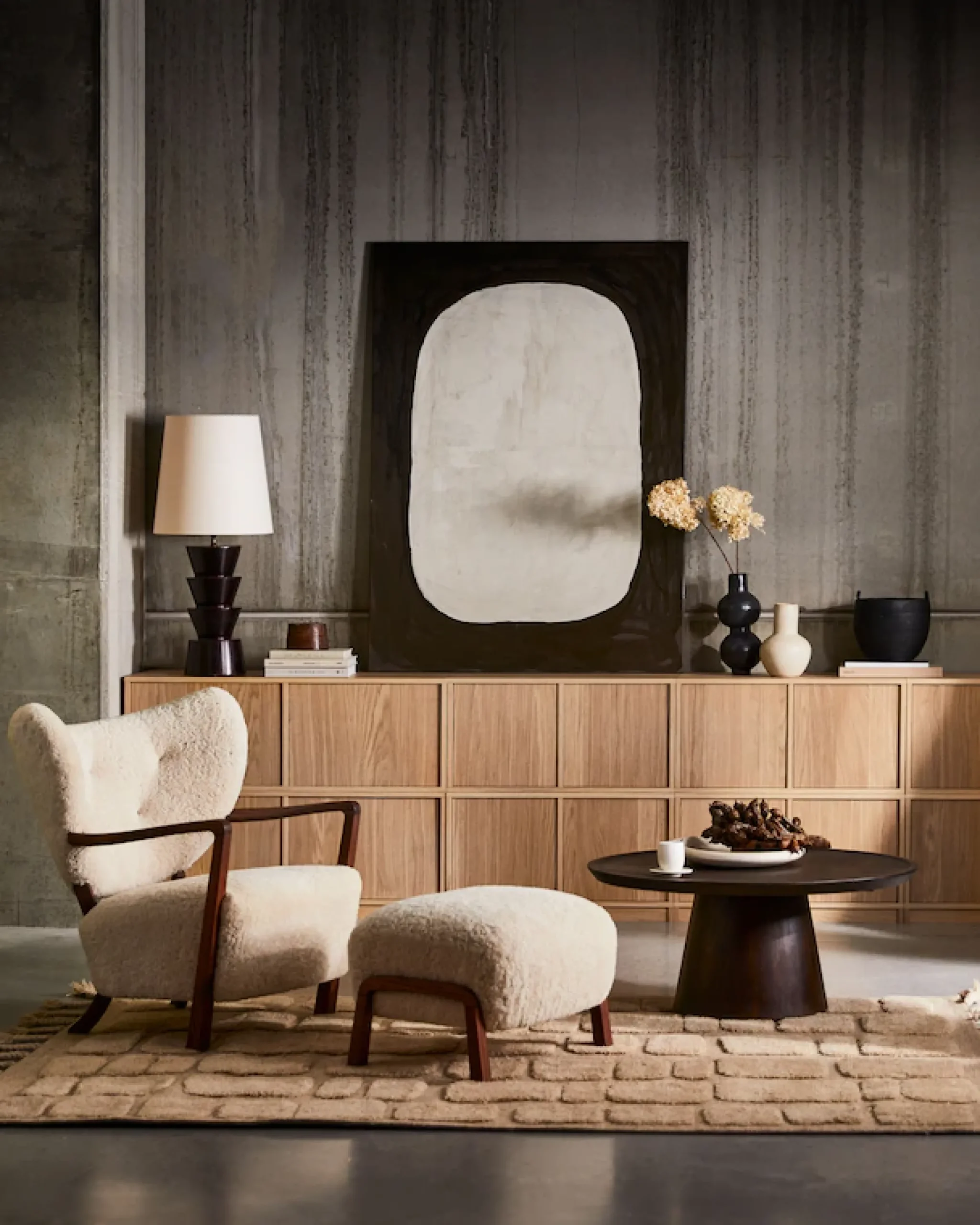 WOOOD Sideboard »Modulair mit Druckmechanismus und Eichenfurnier B 77 x T 40 x H 44 cm« Tragkraft 15 kg pro Einlegeboden, einfach zu montieren
