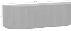 WOOOD Sideboard »Sense Mangoholz organische Wellenform, H 50 x B 160 x T 46 cm« Tragkraft Deckplatte 35 kg, fertig montiert geliefert, Massivholz
