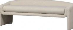 WOOOD Sitzbank »Zone grob gewebter Bezug mit subtiler Rückenlehne 160x52x60 cm« Tragkraft 100 kg, Standfüße 27 cm hoch, Maximale Verschleißfestigkeit