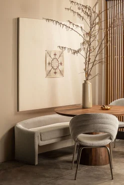 WOOOD Sitzbank »Zone grob gewebter Bezug mit subtiler Rückenlehne 160x52x60 cm« Tragkraft 100 kg, Standfüße 27 cm hoch, Maximale Verschleißfestigkeit
