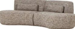 WOOOD 4-Sitzer »Batavier 4-Sitzer Melange-Webstoff halbrunde Form B254 x T122x H74 cm« Tragkraft 320 kg, Ausgezeichnete Verschleißfestigkeit, mit Zierkissen