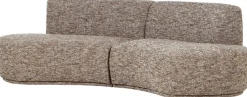 WOOOD 4-Sitzer »Batavier 4-Sitzer Melange-Webstoff halbrunde Form B254 x T122x H74 cm« Tragkraft 320 kg, Ausgezeichnete Verschleißfestigkeit, mit Zierkissen