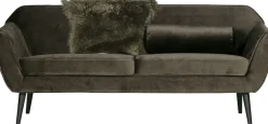 WOOOD 2,5-Sitzer »Rocco Velvet-Bezug mit Buchenholzbeinen, H 75 x B 187 x D 82 cm« Maximale Verschleißfestigkeit, mittlere Sitzhöhe, Pfleiglicht