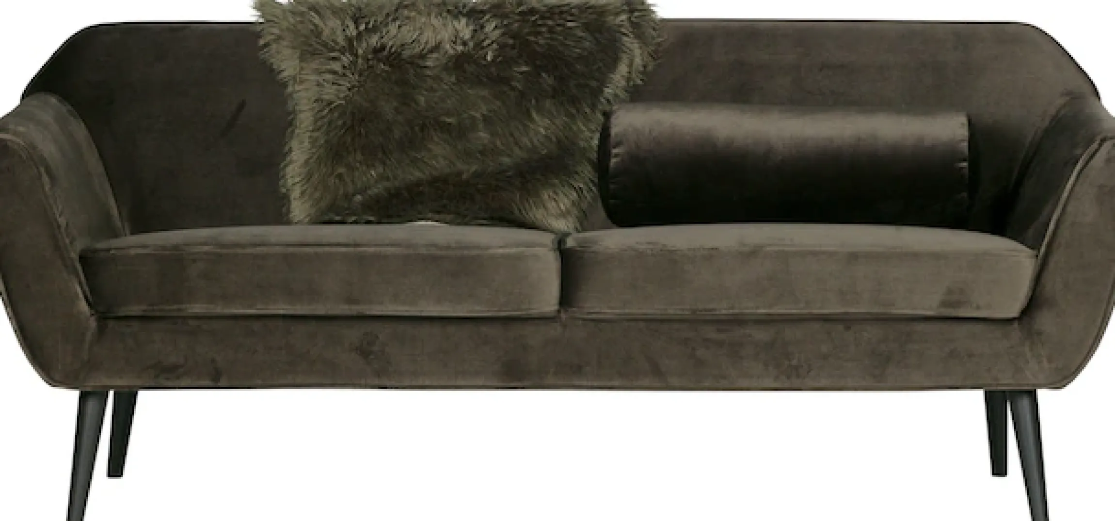 WOOOD 2,5-Sitzer »Rocco Velvet-Bezug mit Buchenholzbeinen, H 75 x B 187 x D 82 cm« Maximale Verschleißfestigkeit, mittlere Sitzhöhe, Pfleiglicht
