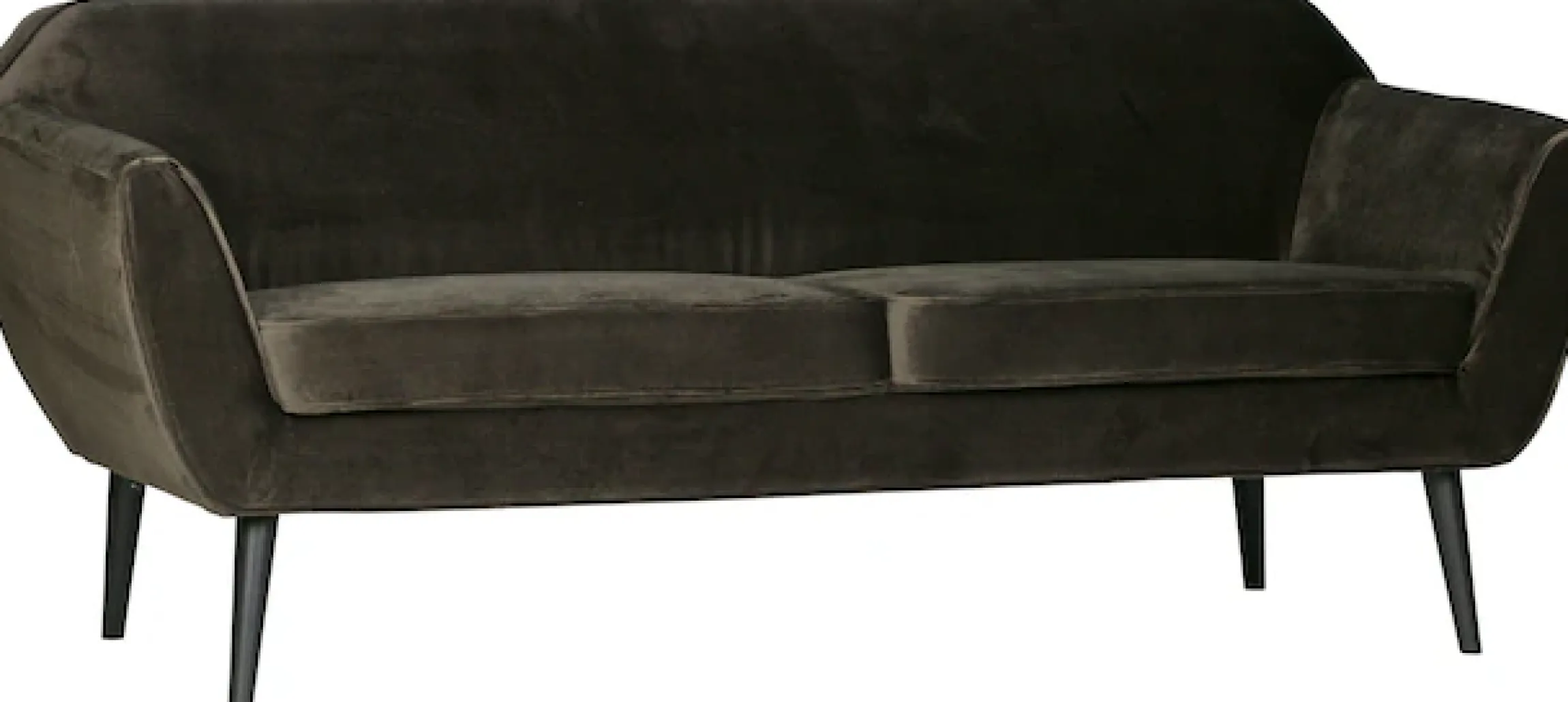 WOOOD 2,5-Sitzer »Rocco Velvet-Bezug mit Buchenholzbeinen, H 75 x B 187 x D 82 cm« Maximale Verschleißfestigkeit, mittlere Sitzhöhe, Pfleiglicht