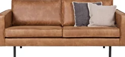 WOOOD 2,5-Sitzer »Rodeo Bezug mit Zickzack-Federung, Metallbeine, H 85 x B 190 x T 86 cm« Recycling-Lederfaser-Verbundstoff, pfleigleicht, Tragkraft 200 kg