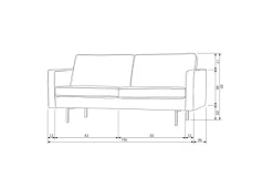 WOOOD 2,5-Sitzer »Rodeo Bezug mit Zickzack-Federung, Metallbeine, H 85 x B 190 x T 86 cm« Recycling-Lederfaser-Verbundstoff, pfleigleicht, Tragkraft 200 kg