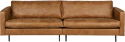 WOOOD 3-Sitzer »Rodeo Classic Recycling-Lederfaser-Verbundstoff H 83 x B 275 x T 88 cm« Metallbeine, durchgesteppte Kissen, außen gesteppte Nähte
