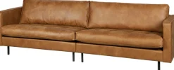 WOOOD 3-Sitzer »Rodeo Classic Recycling-Lederfaser-Verbundstoff H 83 x B 275 x T 88 cm« Metallbeine, durchgesteppte Kissen, außen gesteppte Nähte
