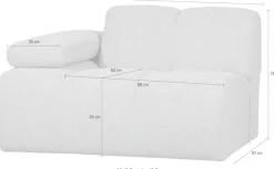 WOOOD Sofaelement »Mojo Bouclé-Bezug mit verstellbarer Armlehne B 124 x D 97 x H 74 cm« Maximale Verschleißfestigkeit, Tragkraft 120 kg, montiert geliefert