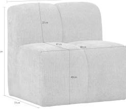 WOOOD Sofa-Mittelelement »Mojo mit Jacquard-Rippenbezug B 84 x T 73 x H 83 cm« Ausgezeichnete Verschleißfestigkeit, kombinierbar, Tragkraft 120 kg