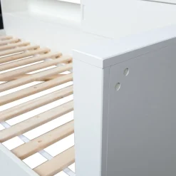 WOOOD Stauraumbett »Connect FSC®-Kiefernholz mit Schiebetür und Stauraum 213x118x60 cm« Einfach zu montierbar, Matratzenmaß 90x200 cm, Pfleiglicht