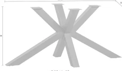 WOOOD Tischbein »Tablo Kreuzform Metall mit Pulverbeschichtung B 159 x T 77 x H 72 cm« Tragkraft 150 kg, kompakte Kreuzform, einfach zu montieren