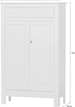 WOOOD Vertiko »Eva FSC®-Kiefernholz geschliffen, H 150 x B 93 x T 40 cm« Tragkraft 15 kg pro Boden, MDF-Rückwand für Stabilität, Pfleigleicht