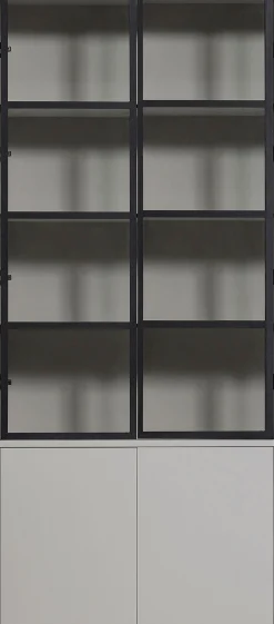 WOOOD Vitrine »Basic« mit vier Türen, Breite 101 cm