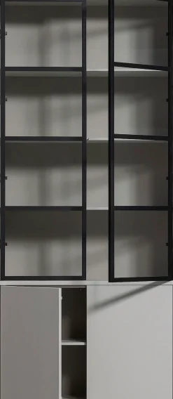 WOOOD Vitrine »Basic« mit vier Türen, Breite 101 cm