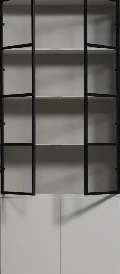 WOOOD Vitrine »Basic« mit vier Türen, Breite 101 cm