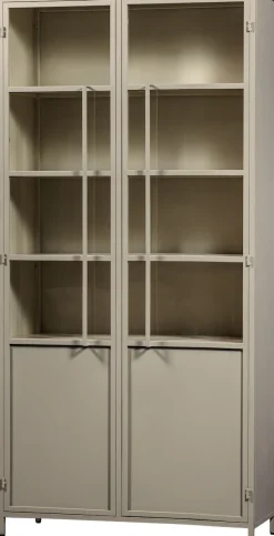 WOOOD Vitrine »EXHIBITSCHRANK METALL B/T/H: 99/44/200 cm« Die Vitrine Exhibit aus mattem Metall bietet 5 robuste Einlegeböden.