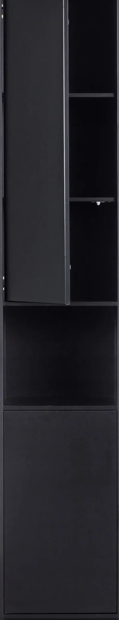 WOOOD Vitrine »Finca FSC®-Kiefernholz mit Druckmechanismus, H 210 x B 40 x T 40 cm« Tragkraft 10 kg pro Boden, schwebende Optik, sichtbare maserung